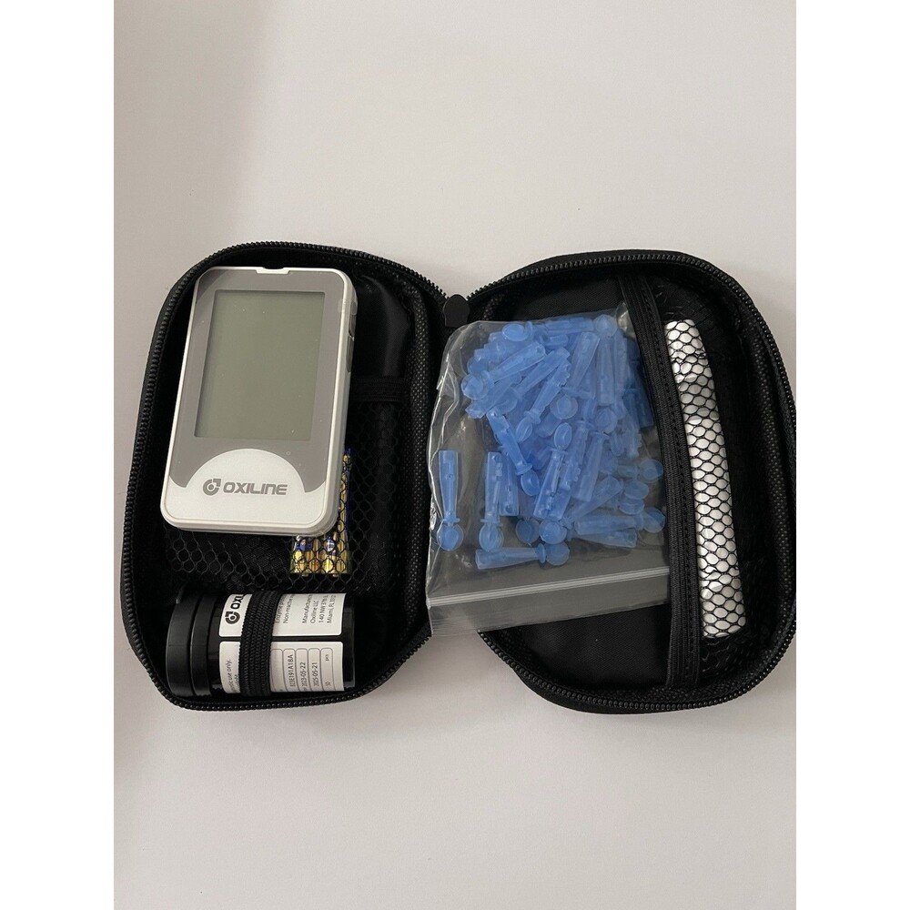 Oxiline Blood Glucose Monitoring System with carrying case